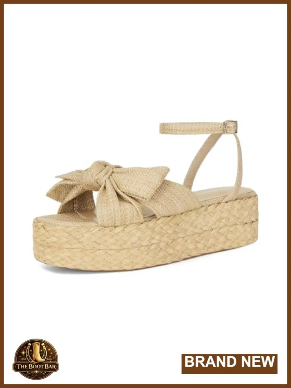 Raffia Platform Sandals Adjustable Buckle Strap Open Toe Woven Slingback Beach